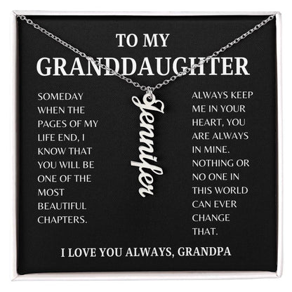 GIFT OF LOVE: ELEVATE YOUR GRANDDAUGHTER'S STYLE VERTICAL NAME NECKLACE!