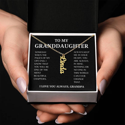 GIFT OF LOVE: ELEVATE YOUR GRANDDAUGHTER'S STYLE VERTICAL NAME NECKLACE!