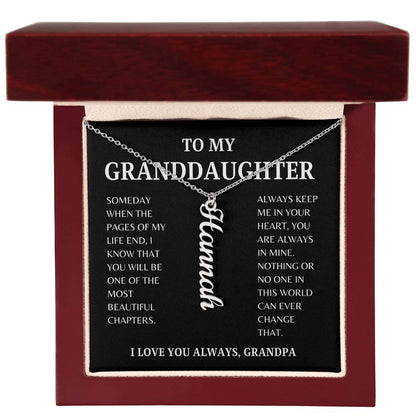 GIFT OF LOVE: ELEVATE YOUR GRANDDAUGHTER'S STYLE VERTICAL NAME NECKLACE!