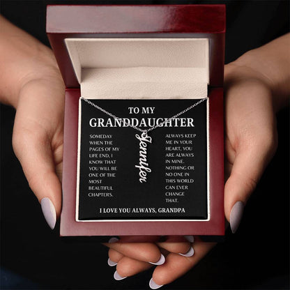 GIFT OF LOVE: ELEVATE YOUR GRANDDAUGHTER'S STYLE VERTICAL NAME NECKLACE!