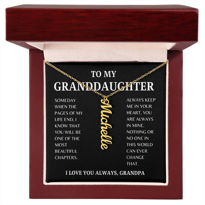 GIFT OF LOVE: ELEVATE YOUR GRANDDAUGHTER'S STYLE VERTICAL NAME NECKLACE!