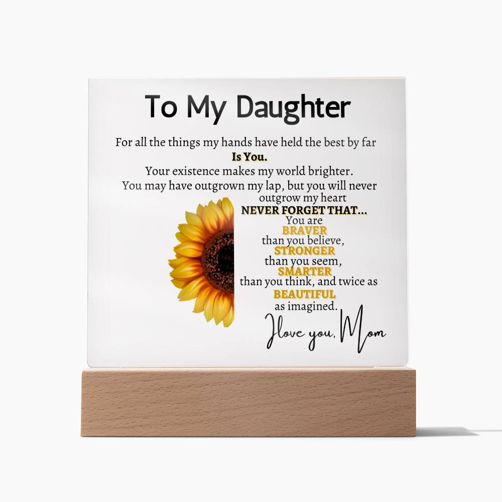A HEARTFELT PLAQUE FROM MOM, A TIMELESS REMINDER OF YOUR STRENGTH AND MY ENDLESS AFFECTION.