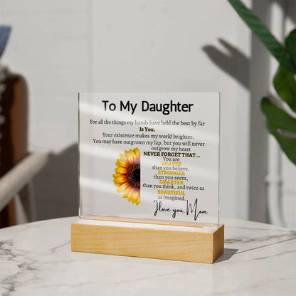 A HEARTFELT PLAQUE FROM MOM, A TIMELESS REMINDER OF YOUR STRENGTH AND MY ENDLESS AFFECTION.