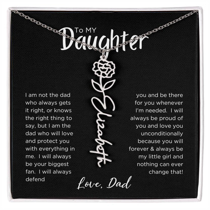 DAUGHTER'S BLOOM: BIRTH FLOWER NECKLACE FROM DAD