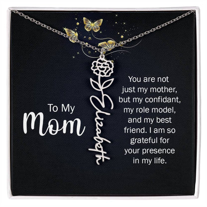 TO MY MOM BIRTH FLOWER NECKLACE