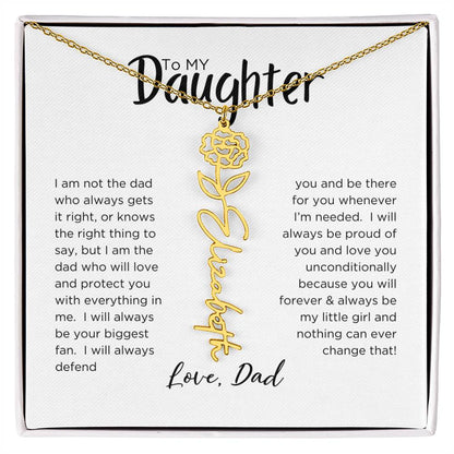 DAUGHTER'S BLOOM:  BIRTH FLOWER NECKLACE FROM DAD