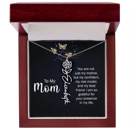 TO MY MOM BIRTH FLOWER NECKLACE