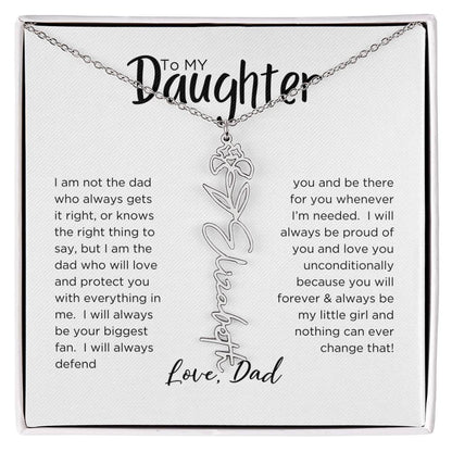 DAUGHTER'S BLOOM:  BIRTH FLOWER NECKLACE FROM DAD