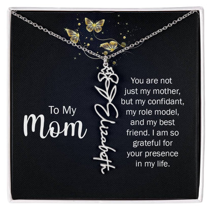 TO MY MOM BIRTH FLOWER NECKLACE