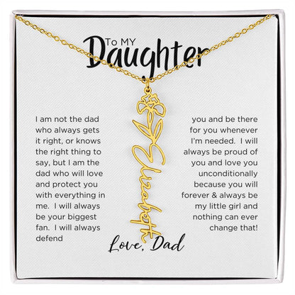 DAUGHTER'S BLOOM:  BIRTH FLOWER NECKLACE FROM DAD