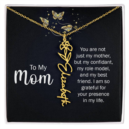 TO MY MOM BIRTH FLOWER NECKLACE