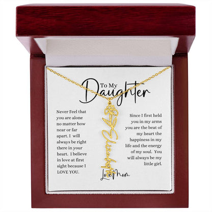 ELEGANCE IN BLOOM : SILVER OR GOLD BIRTH FLOWER NAME NECKLACE WITH PENDANT