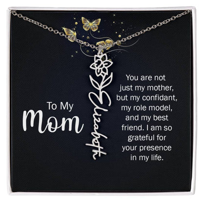 TO MY MOM BIRTH FLOWER NECKLACE