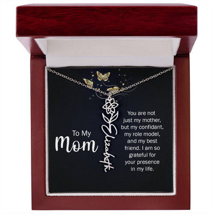 TO MY MOM BIRTH FLOWER NECKLACE