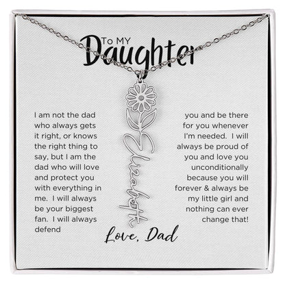 DAUGHTER'S BLOOM:  BIRTH FLOWER NECKLACE FROM DAD