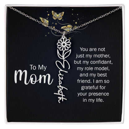 TO MY MOM BIRTH FLOWER NECKLACE