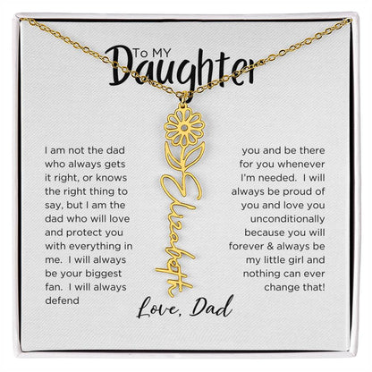 DAUGHTER'S BLOOM:  BIRTH FLOWER NECKLACE FROM DAD
