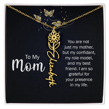 TO MY MOM BIRTH FLOWER NECKLACE
