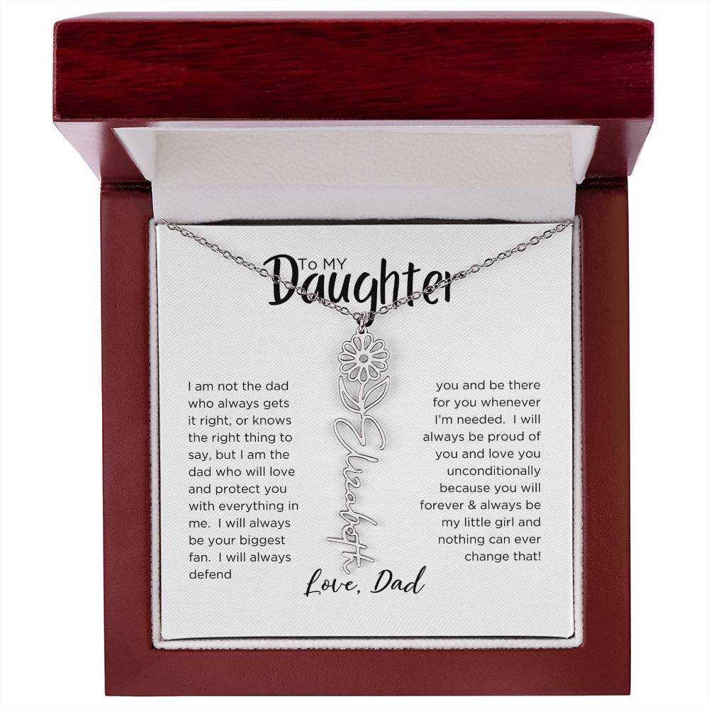 DAUGHTER'S BLOOM:  BIRTH FLOWER NECKLACE FROM DAD