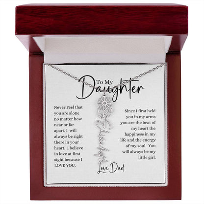 ELEGANCE IN BLOOM:  SILVER OR GOLD BIRTH FLOWER NAME NECKLACE WITH PENDANT