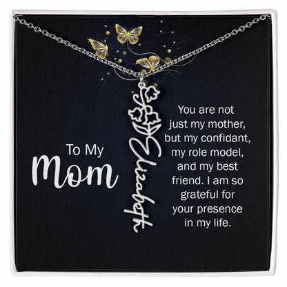 TO MY MOM BIRTH FLOWER NECKLACE
