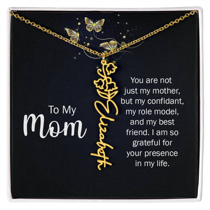TO MY MOM BIRTH FLOWER NECKLACE