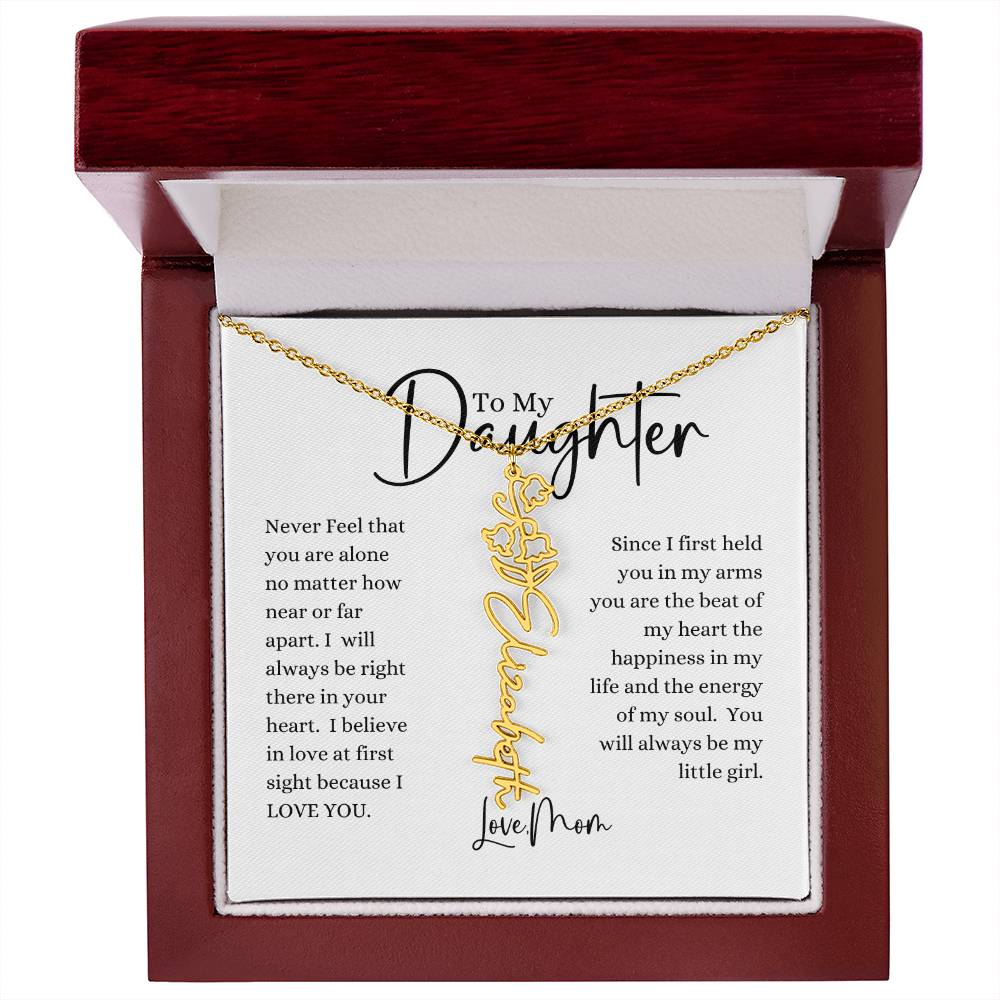 ELEGANCE IN BLOOM : SILVER OR GOLD BIRTH FLOWER NAME NECKLACE WITH PENDANT