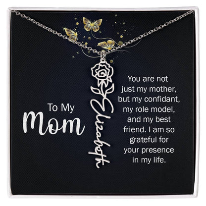 TO MY MOM BIRTH FLOWER NECKLACE