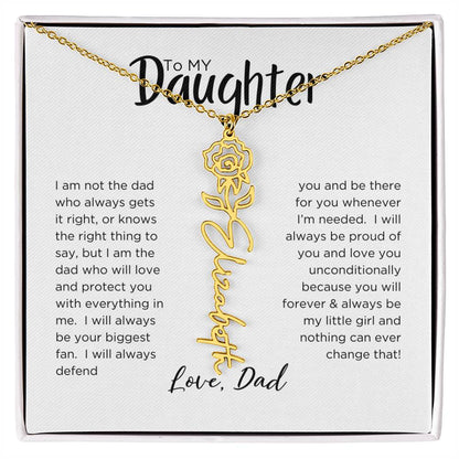 DAUGHTER'S BLOOM:  BIRTH FLOWER NECKLACE FROM DAD