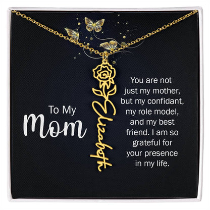 TO MY MOM BIRTH FLOWER NECKLACE