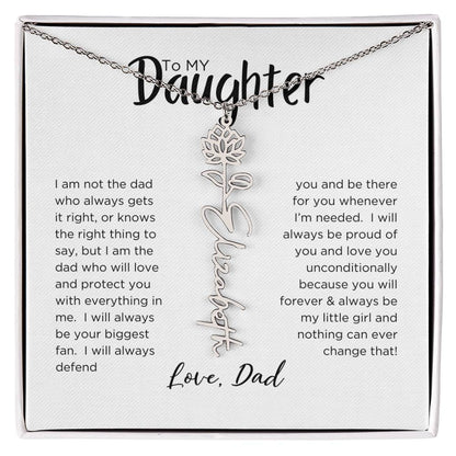 DAUGHTER'S BLOOM:  BIRTH FLOWER NECKLACE FROM DAD