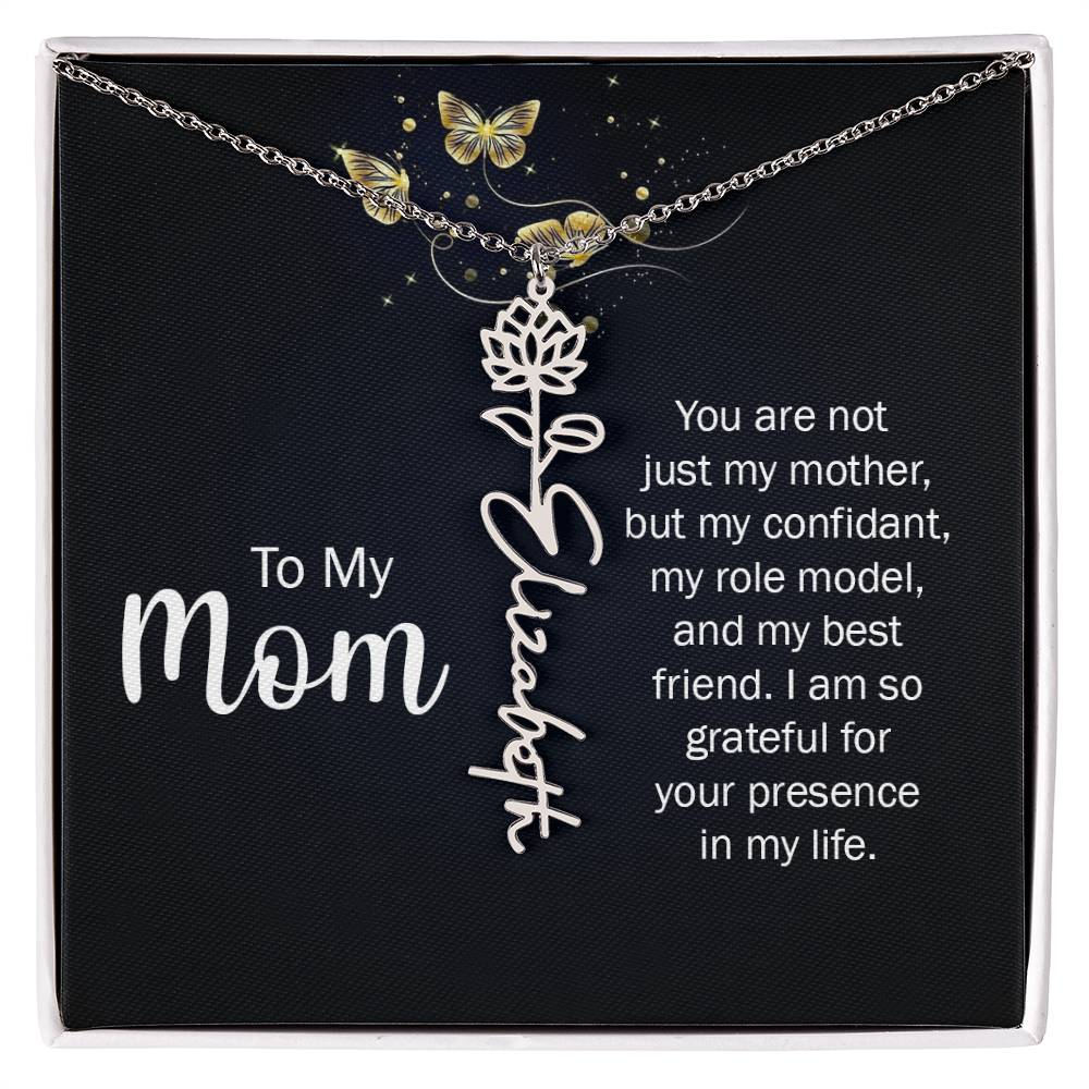 TO MY MOM BIRTH FLOWER NECKLACE