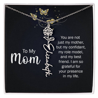 TO MY MOM BIRTH FLOWER NECKLACE