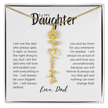 DAUGHTER'S BLOOM:  BIRTH FLOWER NECKLACE FROM DAD