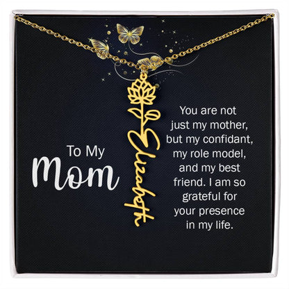 TO MY MOM BIRTH FLOWER NECKLACE
