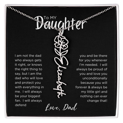 DAUGHTER'S BLOOM: BIRTH FLOWER NECKLACE FROM DAD