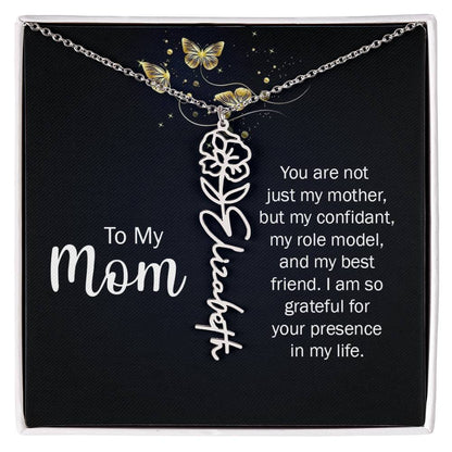 TO MY MOM BIRTH FLOWER NECKLACE
