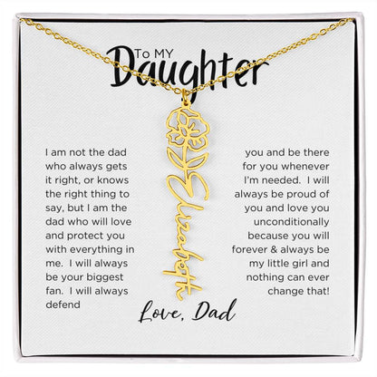 DAUGHTER'S BLOOM:  BIRTH FLOWER NECKLACE FROM DAD