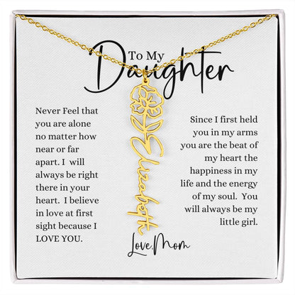 ELEGANCE IN BLOOM : SILVER OR GOLD BIRTH FLOWER NAME NECKLACE WITH PENDANT