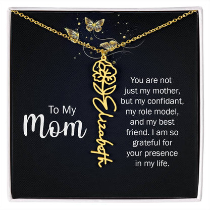 TO MY MOM BIRTH FLOWER NECKLACE
