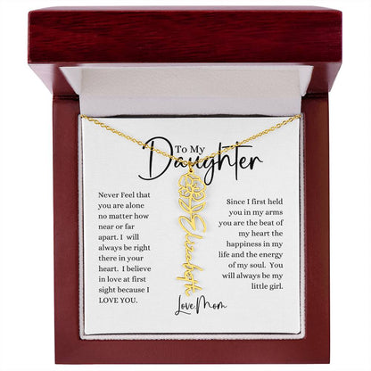 ELEGANCE IN BLOOM : SILVER OR GOLD BIRTH FLOWER NAME NECKLACE WITH PENDANT