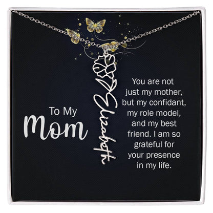 TO MY MOM BIRTH FLOWER NECKLACE
