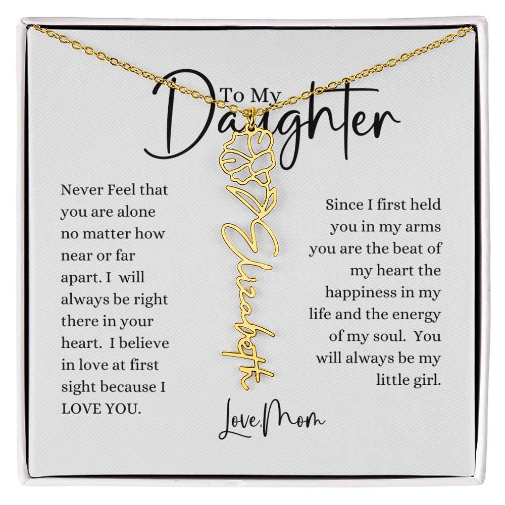 ELEGANCE IN BLOOM : SILVER OR GOLD BIRTH FLOWER NAME NECKLACE WITH PENDANT