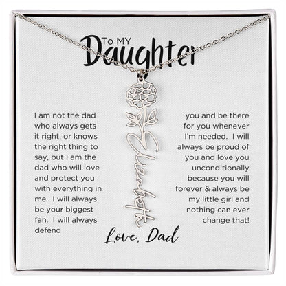 DAUGHTER'S BLOOM:  BIRTH FLOWER NECKLACE FROM DAD