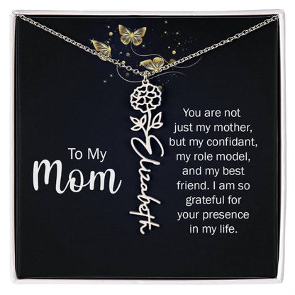 TO MY MOM BIRTH FLOWER NECKLACE