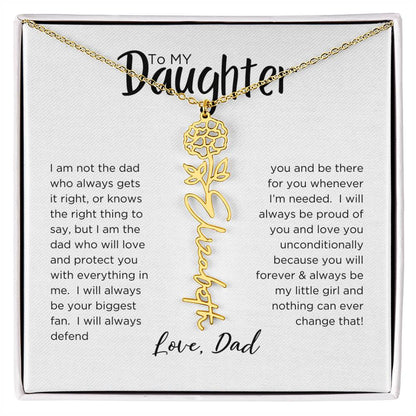 DAUGHTER'S BLOOM:  BIRTH FLOWER NECKLACE FROM DAD