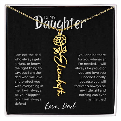DAUGHTER'S BLOOM: BIRTH FLOWER NECKLACE FROM DAD