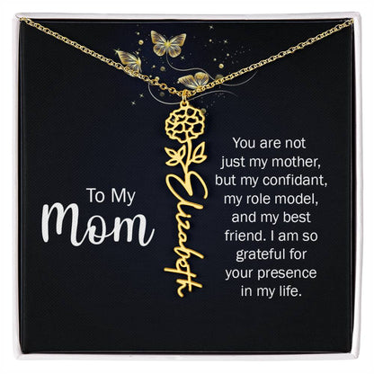 TO MY MOM BIRTH FLOWER NECKLACE