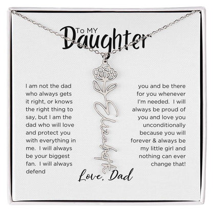DAUGHTER'S BLOOM:  BIRTH FLOWER NECKLACE FROM DAD
