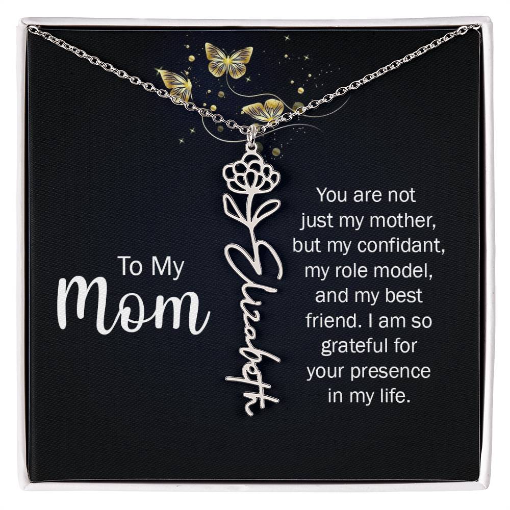 TO MY MOM BIRTH FLOWER NECKLACE